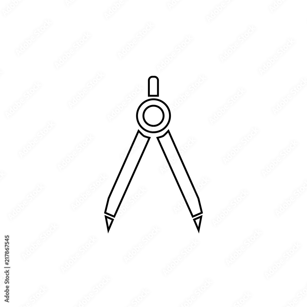 Compass divider line icon. Compass divider concept symbol. Simple element vector illustration Compass divider line icon. Compass divider concept symbol. Simple element vector illustration