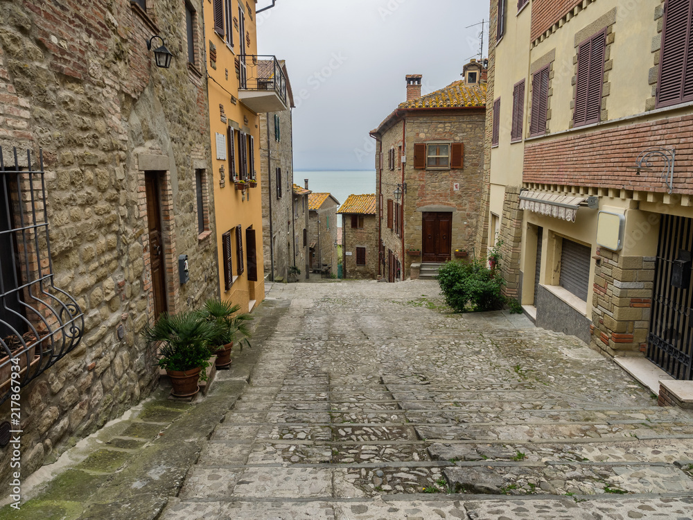 Streets in Borgo sul Trasimeno in Umbria