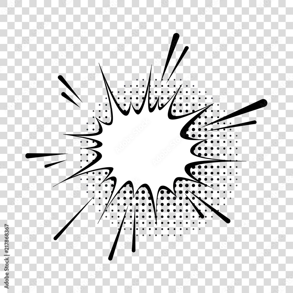 © alenaohneva - Speech bubble with halftone shadows in cartoon, comic style.