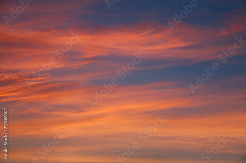 Impressive dramatic sunset on evening sky nature background