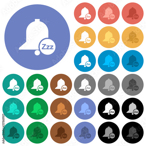 Reminder snooze round flat multi colored icons