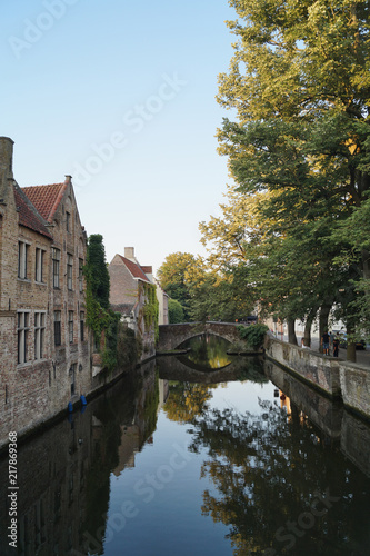 reflection with bridge in Brugges