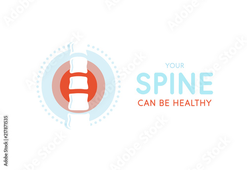 Spine cure new technology, clinic vector logo. Your spine can be healthy icon. Medical hospital logotype template.
