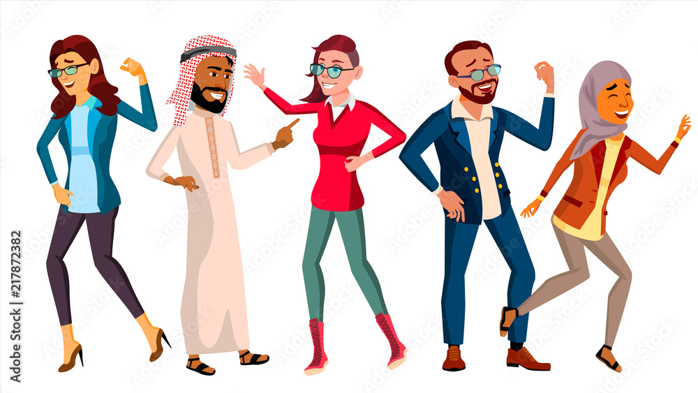 Dancing People Set Vector. Friends Disco Party. Happy People Celebrate. Isolated Flat Cartoon Illustration Dancing People Set Vector. Friends Disco Party. Happy People Celebrate. Isolated Flat Cartoon Illustration