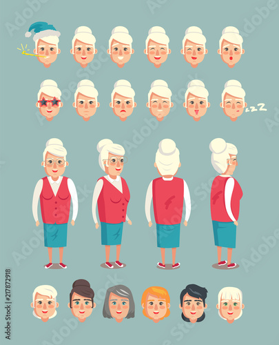 Grandmother Constructor Animated Cartoon Character