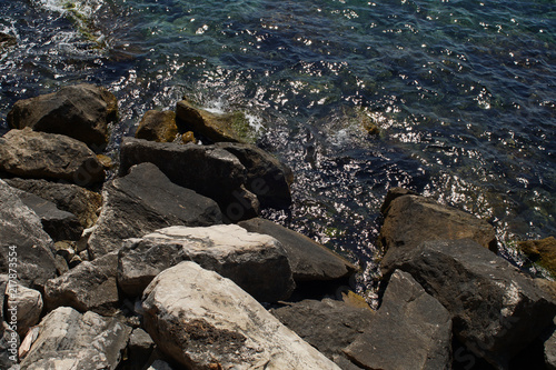 Rocky bay with giant boulders daytime