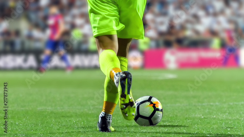 Soccer goalkeeper with the ball 