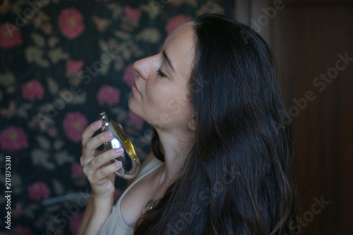 Photography Woman with perfume bottle
