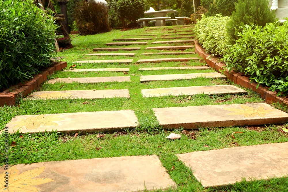 Stone path in garden