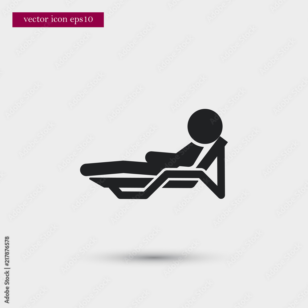 Beach chair icon. Simple vacation element illustration. Holiday symbol design from summer collection. Can be used in web and mobile. Beach chair icon. Simple vacation element illustration. Holiday symbol design from summer collection. Can be used in web and mobile.