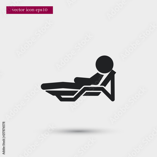 Beach chair icon. Simple vacation element illustration. Holiday symbol design from summer collection. Can be used in web and mobile.