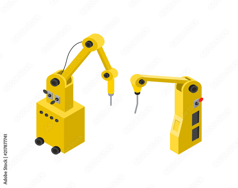 Modern Robots Set, Smart Industry Colorful Banner Modern Robots Set, Smart Industry Colorful Banner