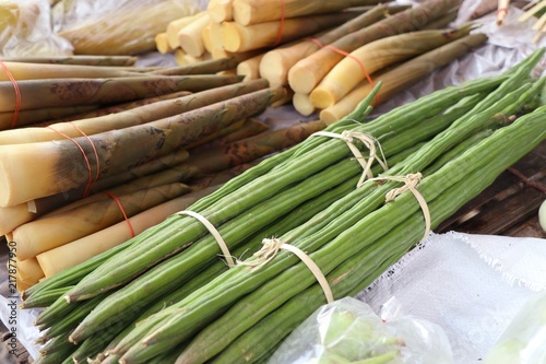 Fresh moringa at market