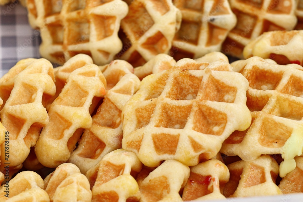 tasty sweet waffle in street food tasty sweet waffle in street food