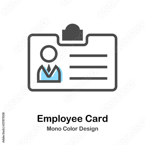 Employee Card Mono Color Illustration