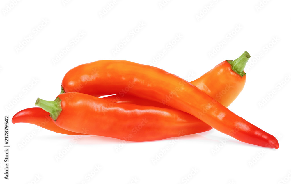 Orange chili pepper isolate on white background Orange chili pepper isolate on white background