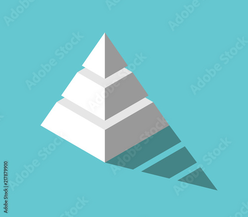 Isometric pyramid, three levels