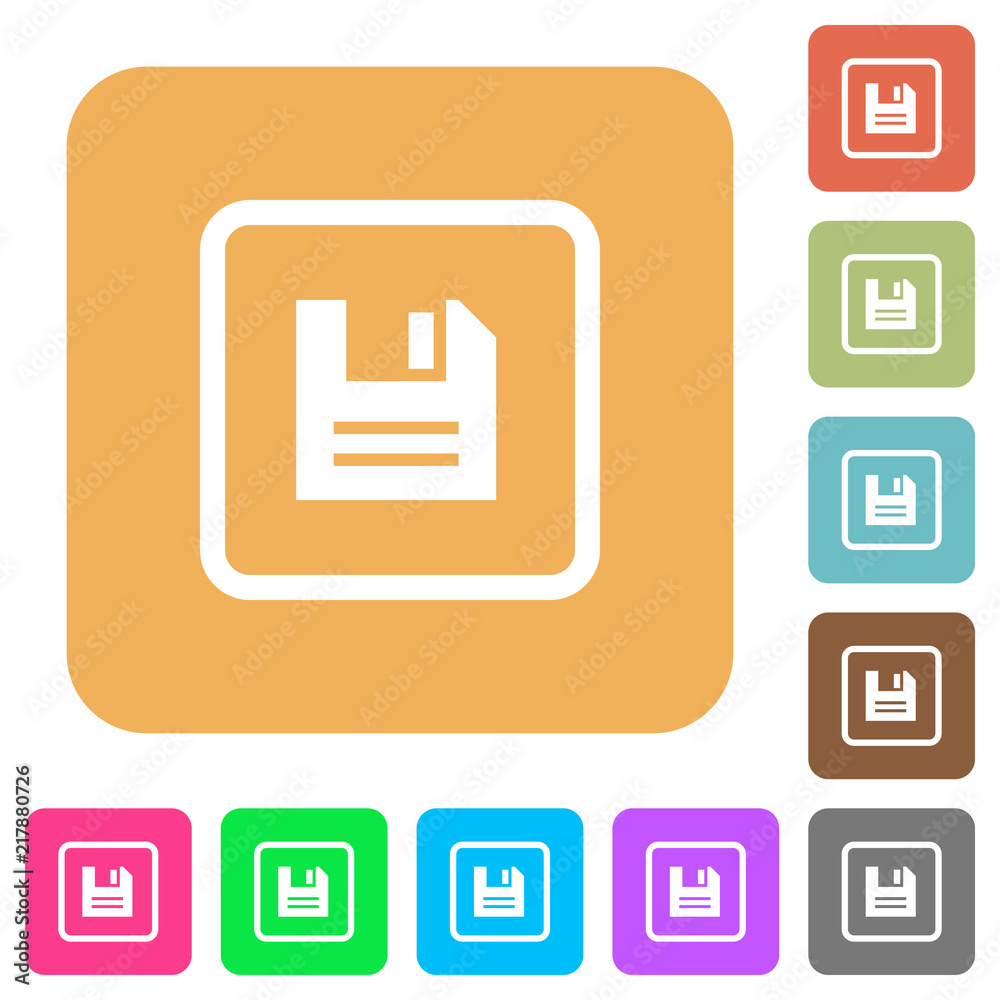 Save object rounded square flat icons