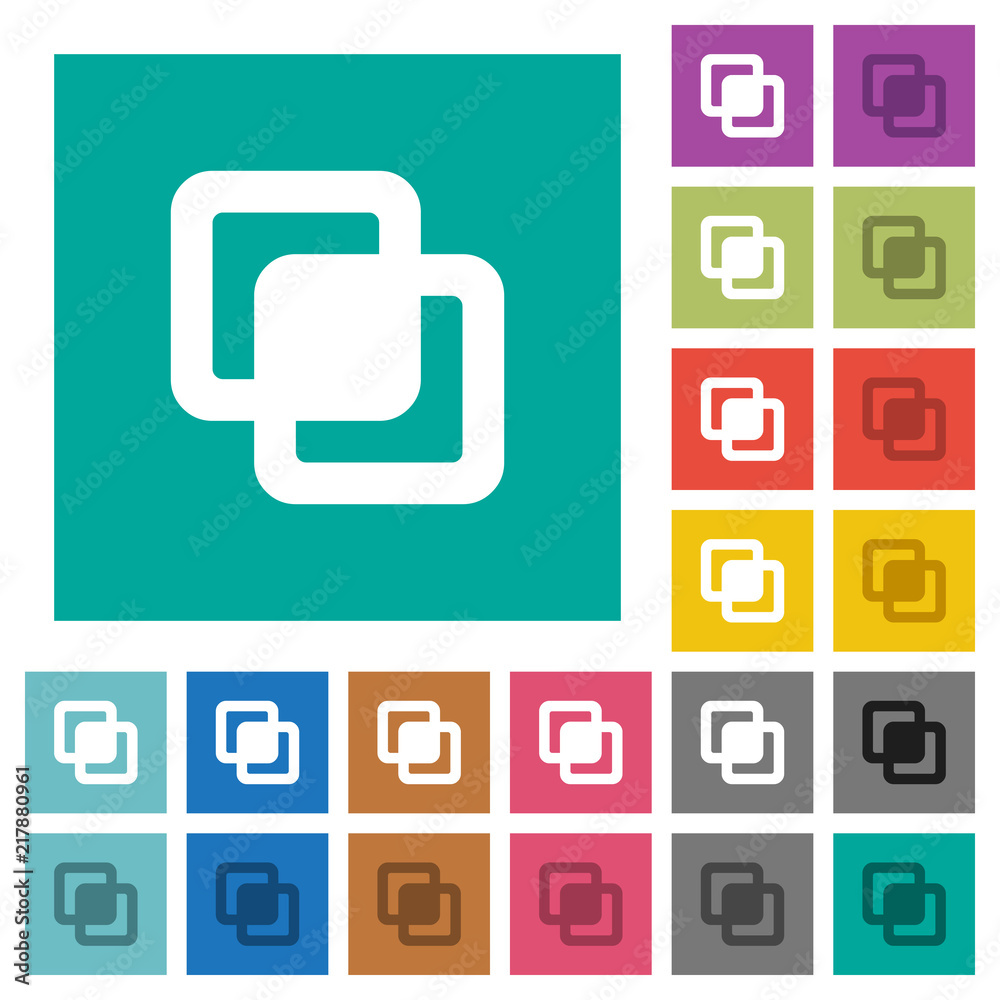Intersect shapes square flat multi colored icons Intersect shapes square flat multi colored icons