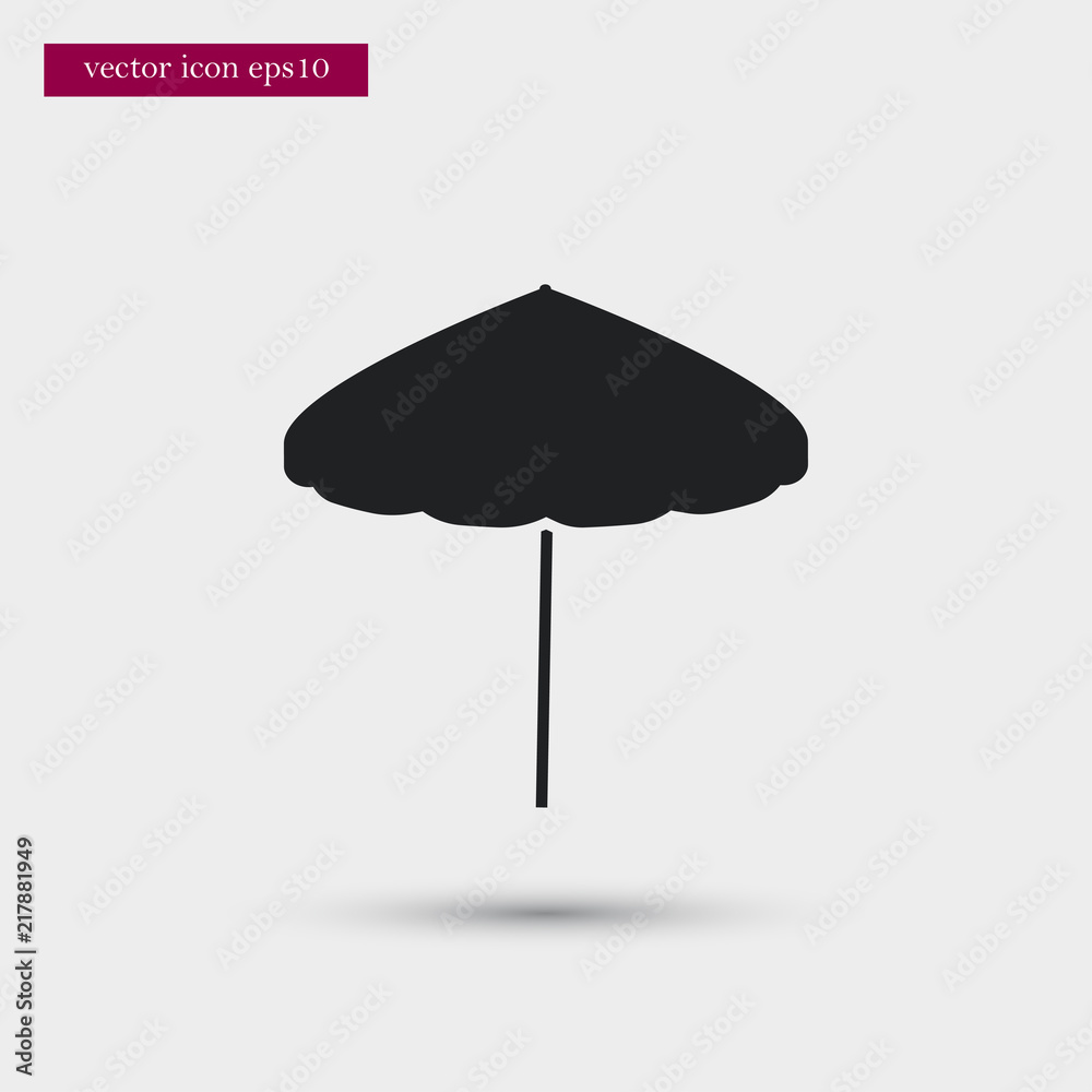 Beach umbrella icon. Simple travel element illustration. Holiday symbol design from summer collection. Can be used in web and mobile.