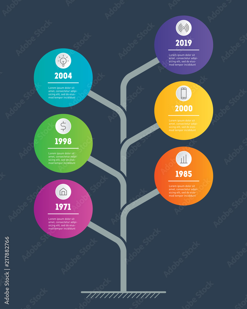 Vertical Business presentation concept with 6 options. Vector infographic of technology or education process with 6 steps. Web Template of service tree, info chart or diagram. Vertical Business presentation concept with 6 options. Vector infographic of technology or education process with 6 steps. Web Template of service tree, info chart or diagram.