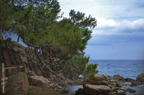 Costa Brava. Spain. Mediterranean sea. Rocky shore