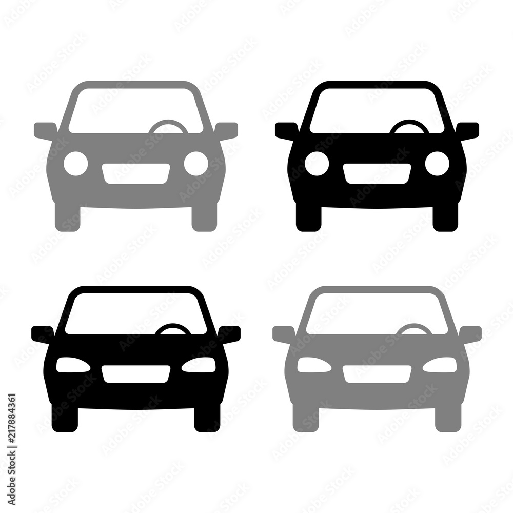 Car vector icons on white background