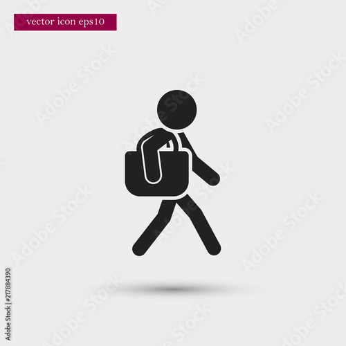 Human with beach handbag icon. Simple vacation element illustration. Holiday symbol design from summer collection. Can be used in web and mobile.
