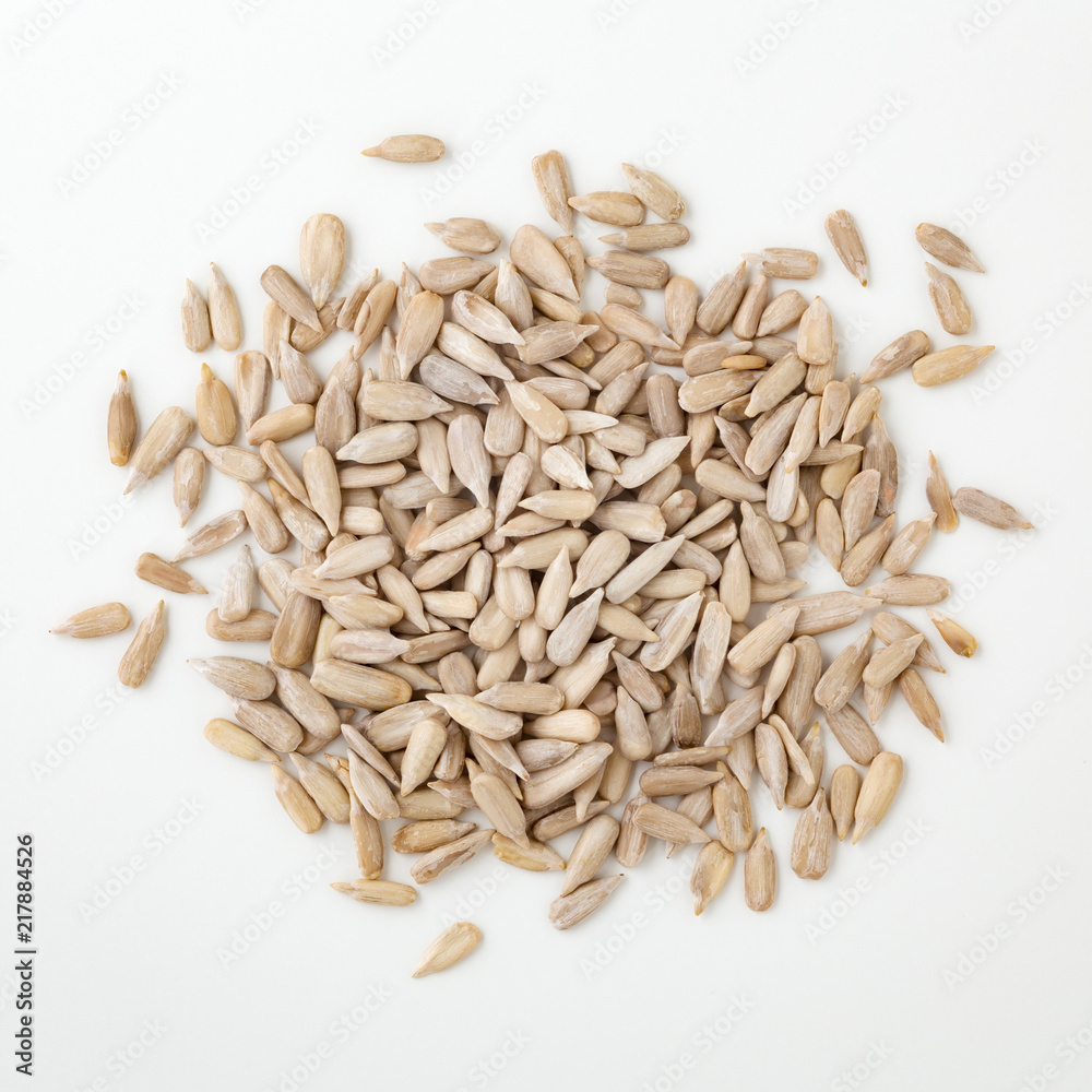 Sunflower seeds isolated on white background Sunflower seeds isolated on white background