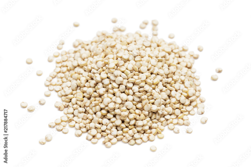 Small pile og quinoa seeds isolated on white background Small pile og quinoa seeds isolated on white background