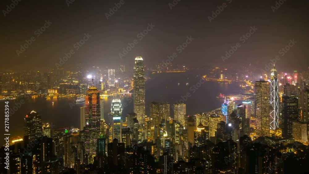 Hong kong night cityscape timelapse. 4k Resolution. Hong kong night cityscape timelapse. 4k Resolution.