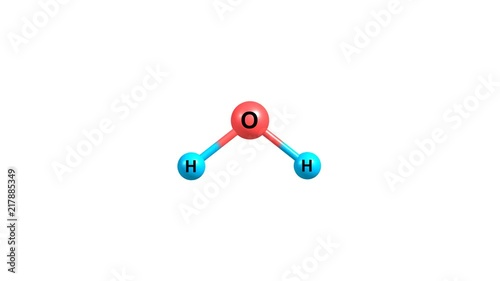 Rotating water (H2O) molecule