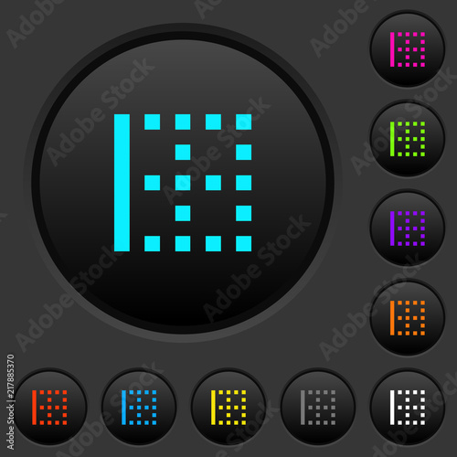 Left border dark push buttons with color icons