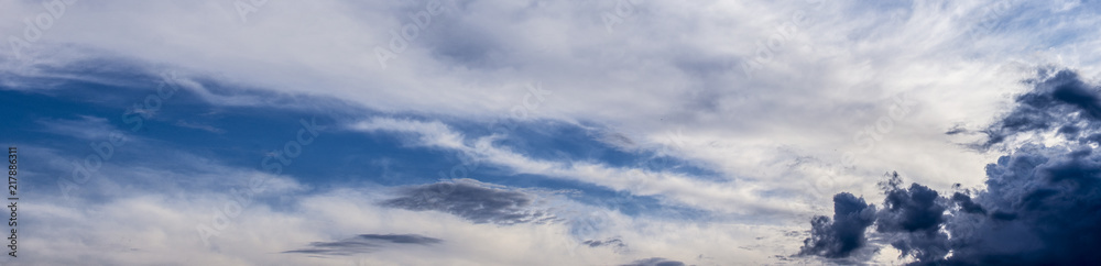 blue sky with clouds - panorama view - texture