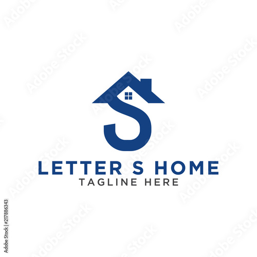 Initial letter s and house logo design template
