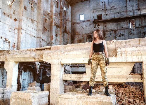 girl dressed in military style © Volodymyr Shevchuk