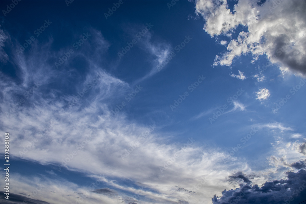 blue sky with dramatic clouds - texture close up