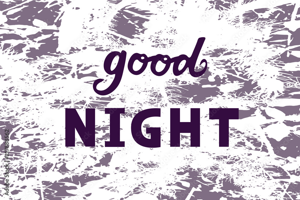 Vector illustration of good night text logotype, flyer, banner, greeting card.