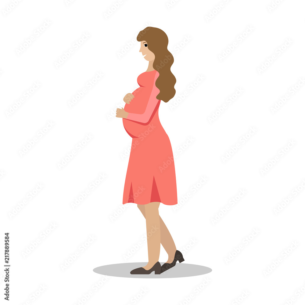 Vector illustration of the pregnant woman in a profile. Vector illustration of the pregnant woman in a profile.