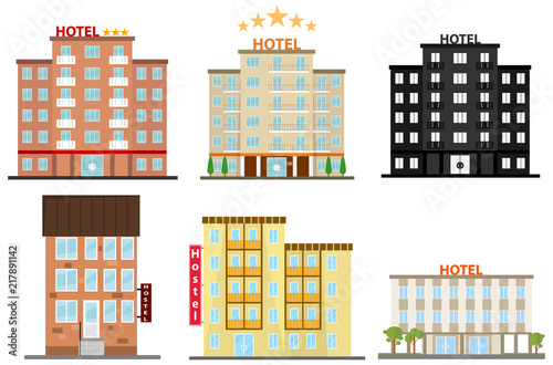 Hotel, hotel icon, hostel icon. Flat design, vector illustration, vector.