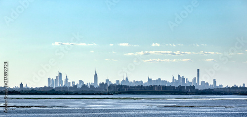 Panorama of New York with the landscape in the foreground