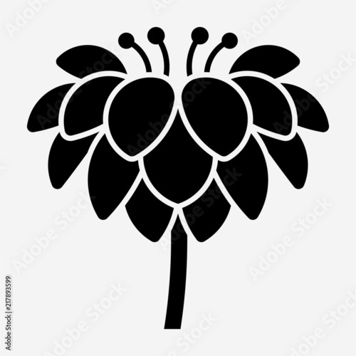 Glyph Dahlia flower pixel perfect vector icon