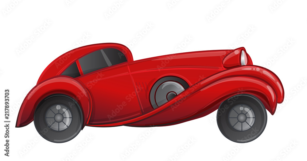 Art deco style red car. Vector illustration. Roaring Twenties. Classic automobile. Art deco style red car. Vector illustration. Roaring Twenties. Classic automobile.