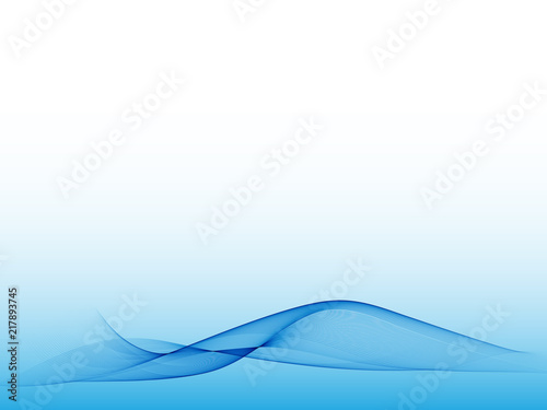 Abstract blue wave on a light background. Design element
