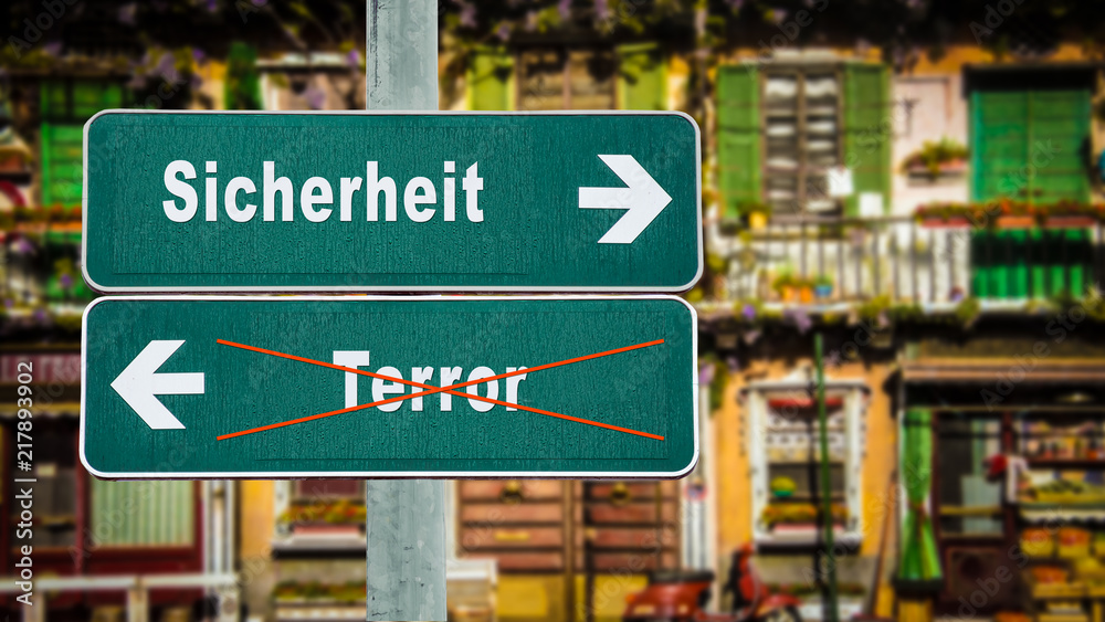 Obraz premium Schild 350 - Terrorsicherheit