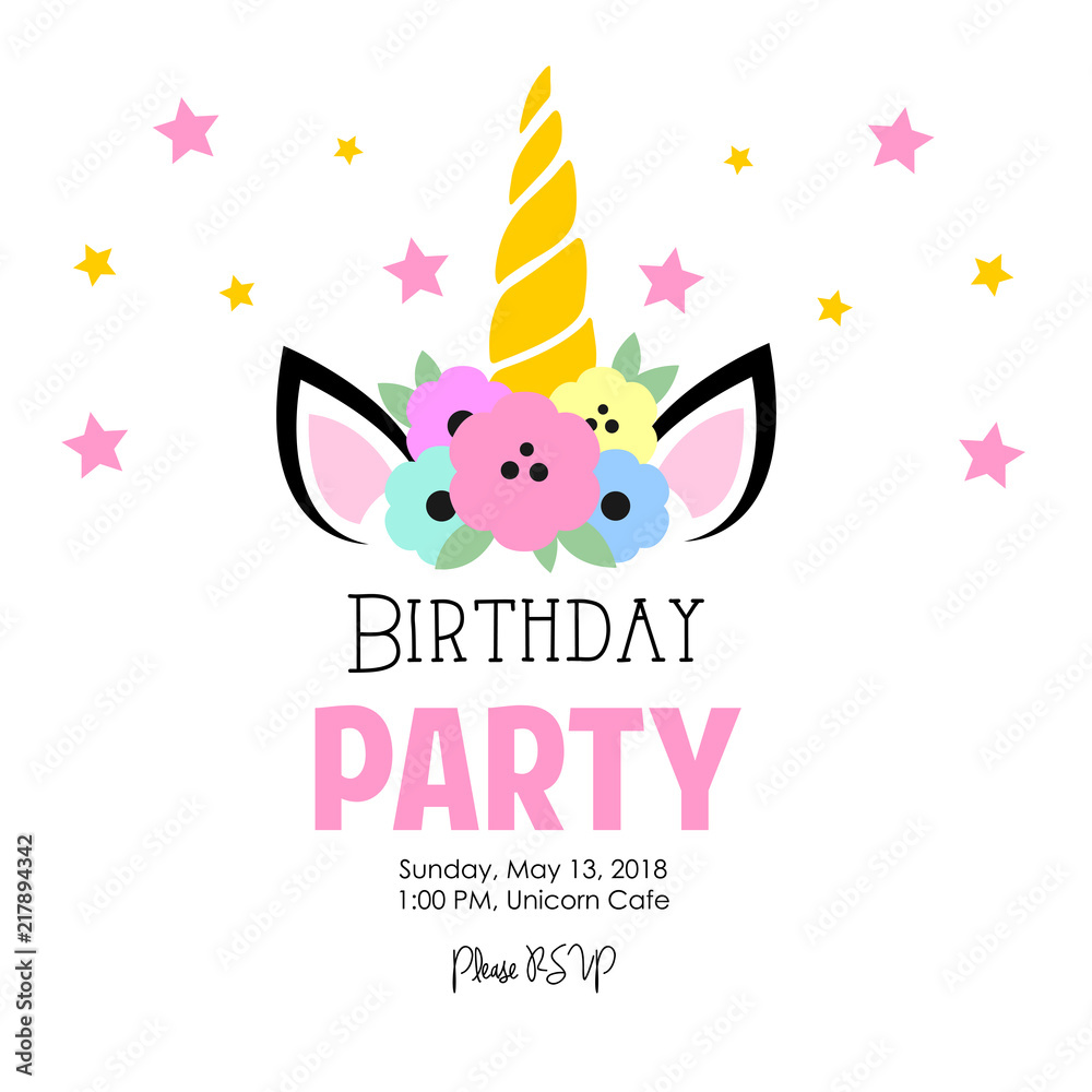 Simple unicorn birthday invitation Simple unicorn birthday invitation