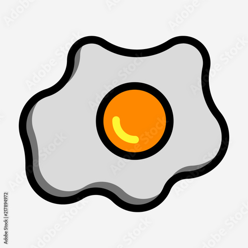 Coloured outline omelet pixel perfect vector icon