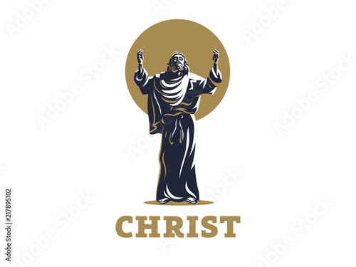Jesus raised his hands in prayer. 
