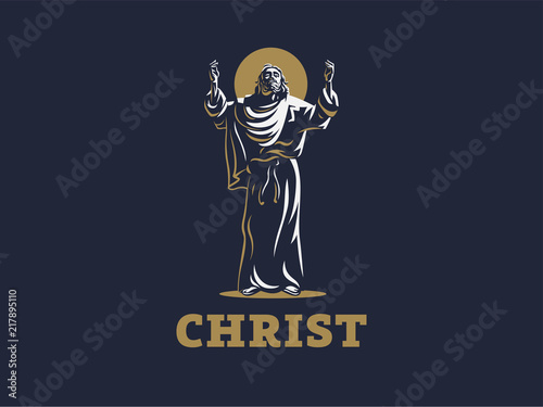 Jesus raised his hands in prayer. 