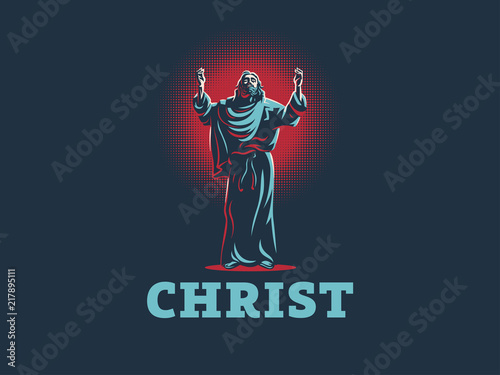 Jesus raised his hands in prayer. 